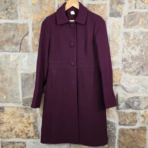 J Crew Lady Day Wool Midlength Trench Coat Jacket